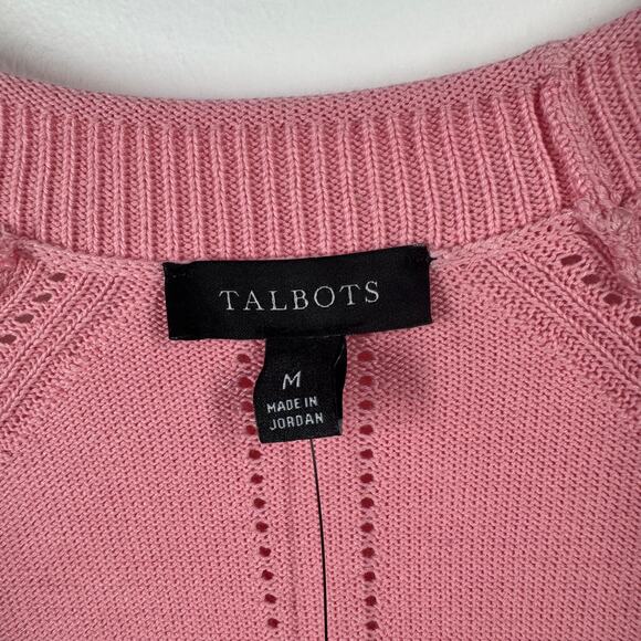 Talbots Cardigan Women Size M NWT Pink Long Sleeve Grandpa Spring 358656 Modest - Picture 7 of 10